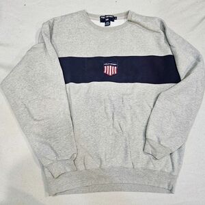 Polo by Ralph Lauren Light Gray Sweater with Navy Stripe